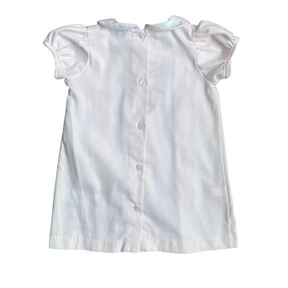 $78 LULU BEBE Dana Embroidered Birthday Party Dress Puff Sleeve Pleated Pink 24M - Picture 3 of 8